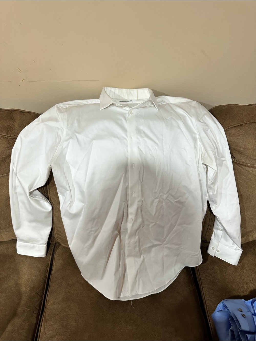 Calvin Klein Men's White Long-Sleeve Dress Shirt